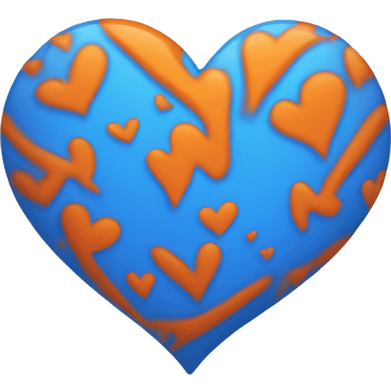 Blue and orange heart emoji