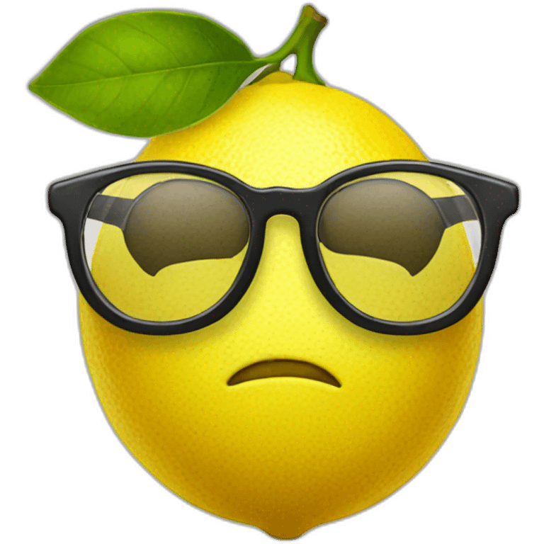 Lemon with nerd glasses emoji