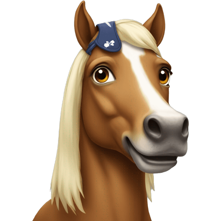 Horse with a dog on its head emoji