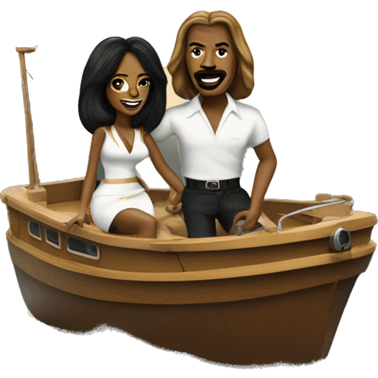 ike and tina turner on a boat  emoji