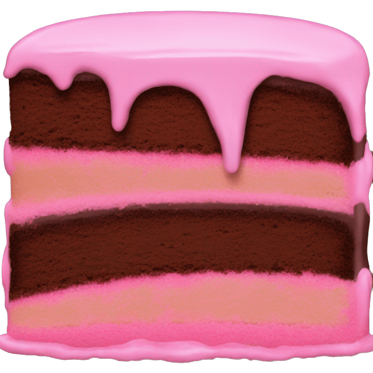 chocolate cake with pink icing emoji