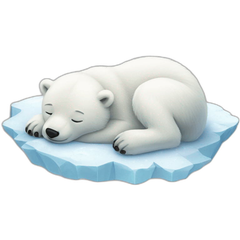 Baby polar bear sleeping landscape emoji