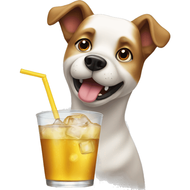 dog with drink emoji