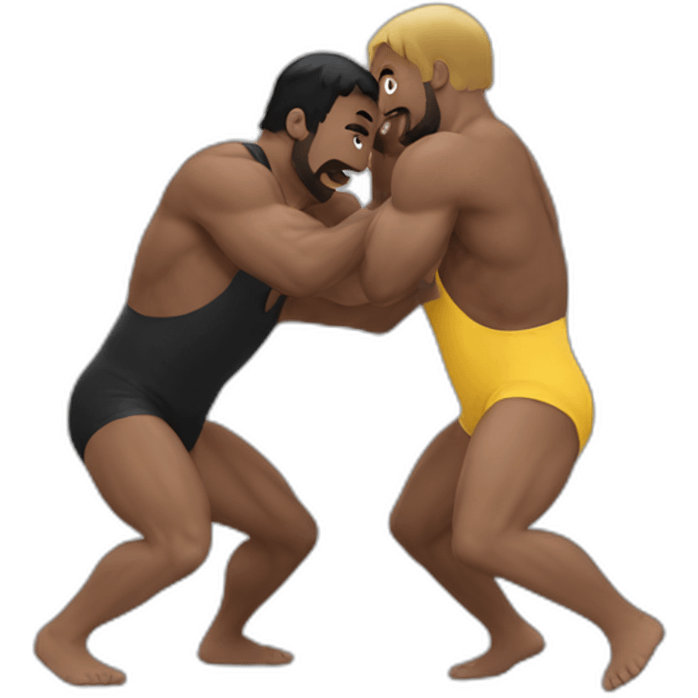 2 men wrestling each other emoji