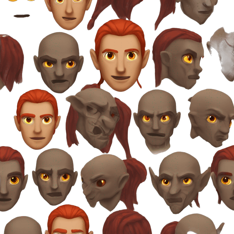 dunmer, red hair, red eyes emoji