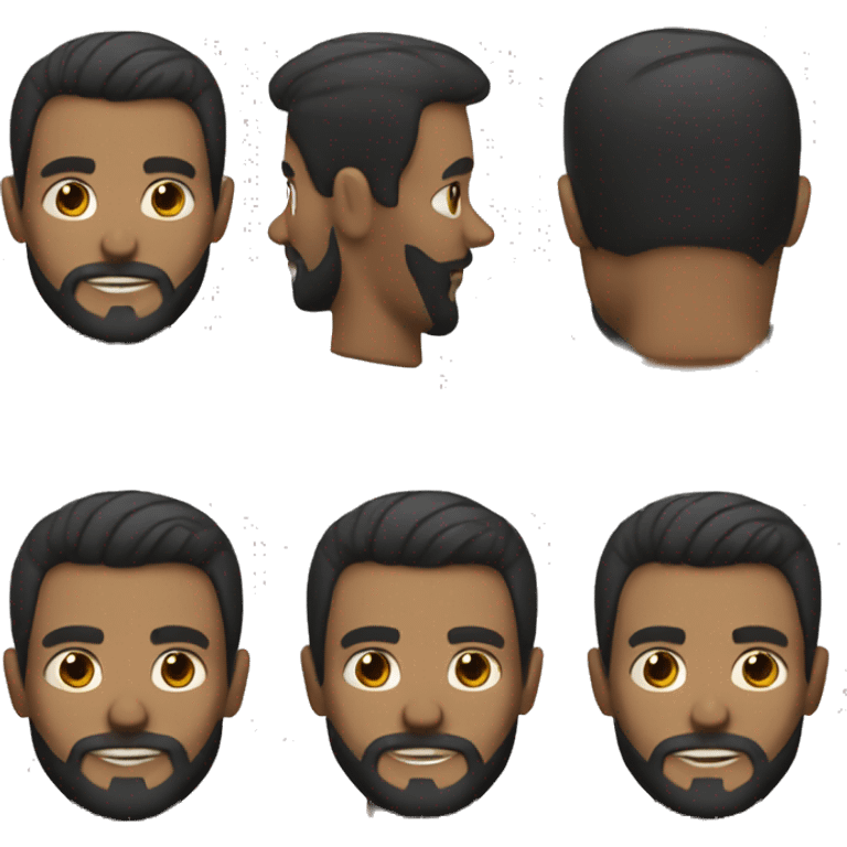 tan man with black short hair with black beard  emoji