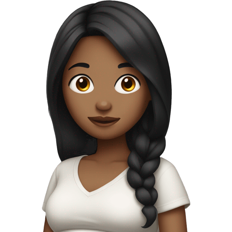 girl with black hair pregnant emoji