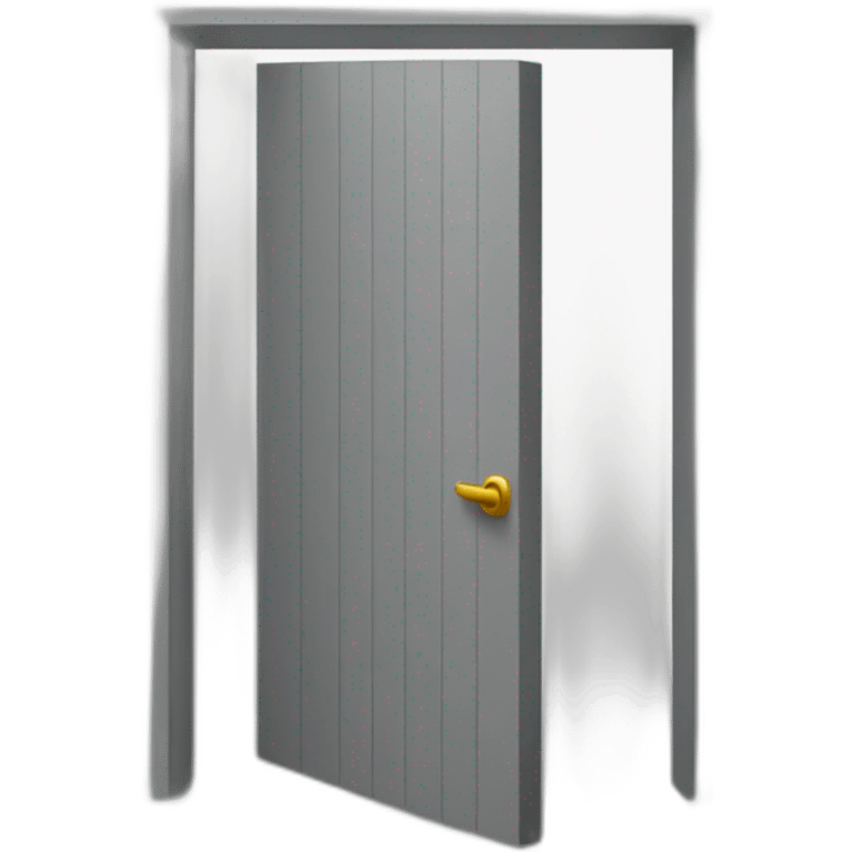 One gray wood open door perspective emoji