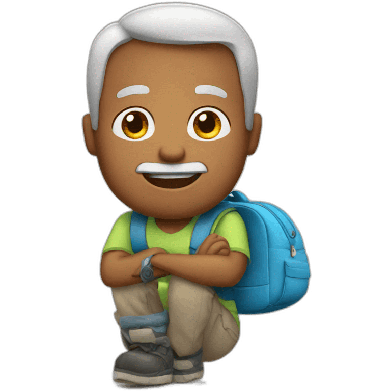 Un father that give's a rock to his son emoji