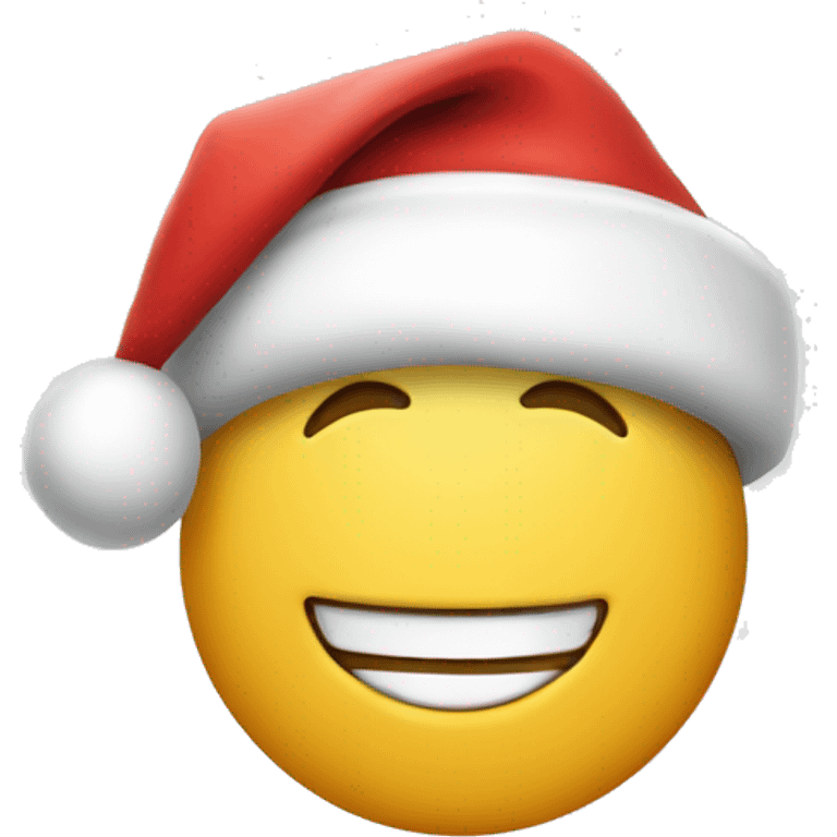 Happy face wearing a Santa hat emoji