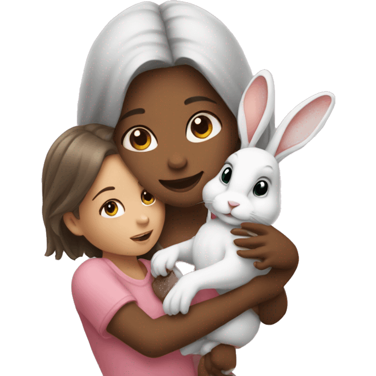 Rabbit is holding a girl emoji