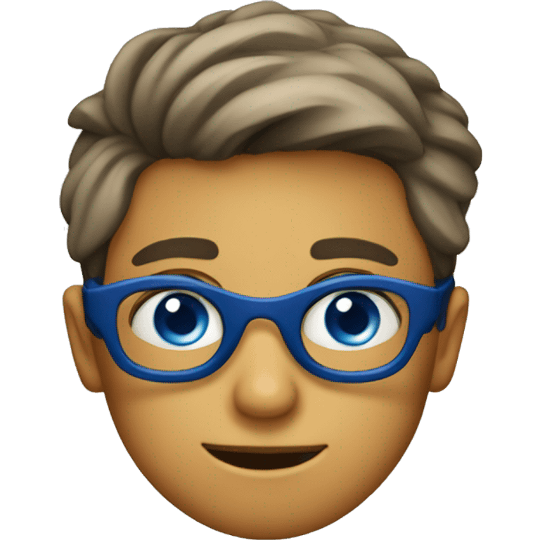 blue eyed boy with googles on emoji