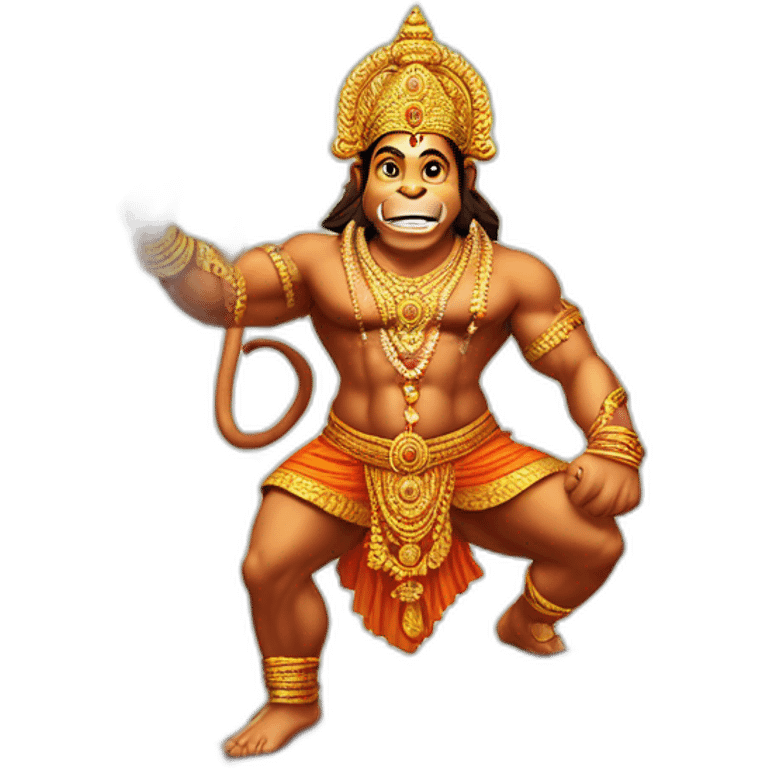 Lord Hanuman carrying sanjivini mountain emoji