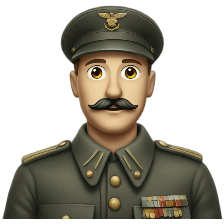 German soldier with Chaplin's mustache in the 1940s emoji