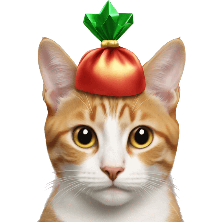 Gift on a cats head emoji