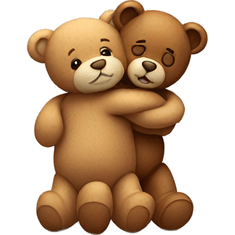 Teddy hugging another teddy emoji