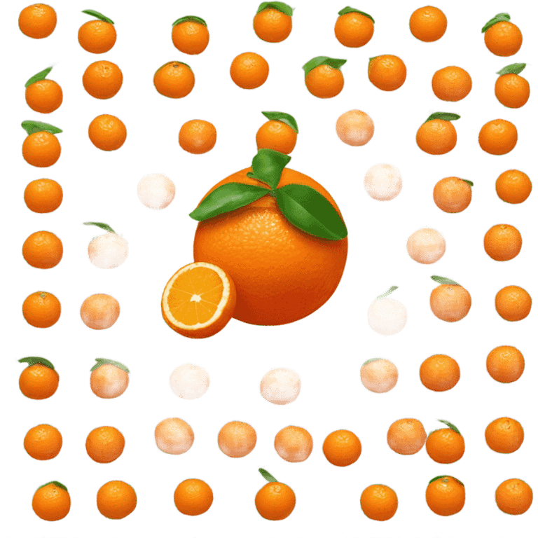 tangerines with pealed tangerines emoji