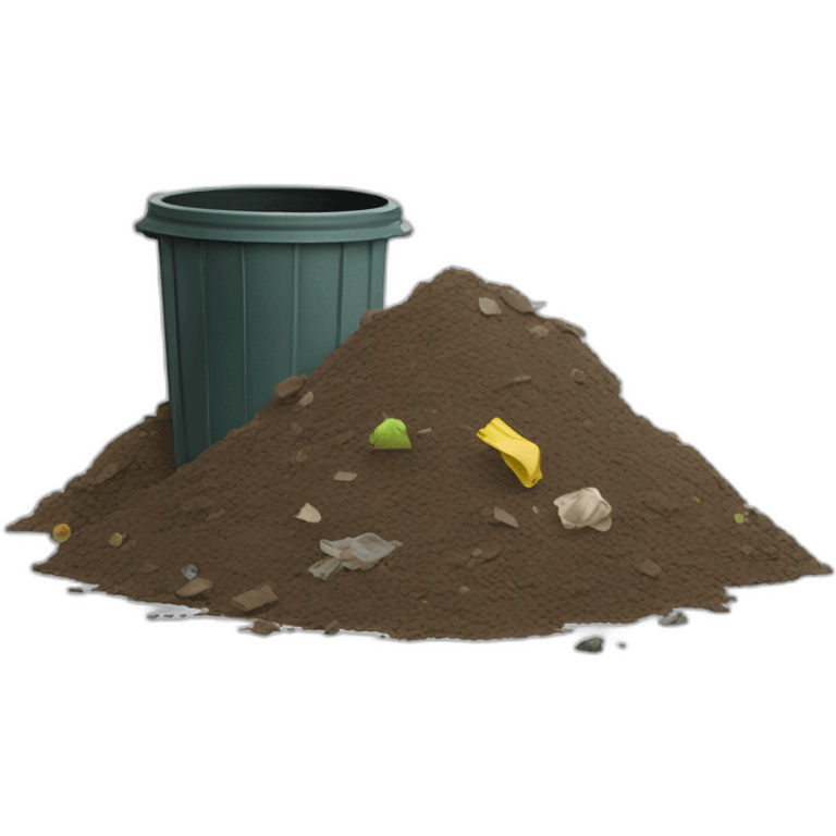 Pile of dirt and rubbish bin emoji