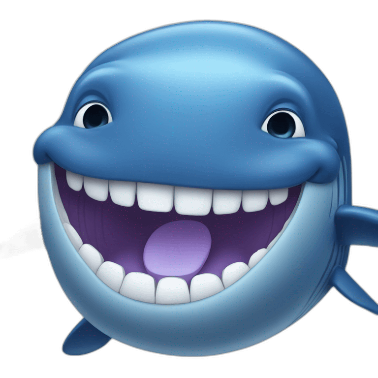 Blue whale smiling emoji