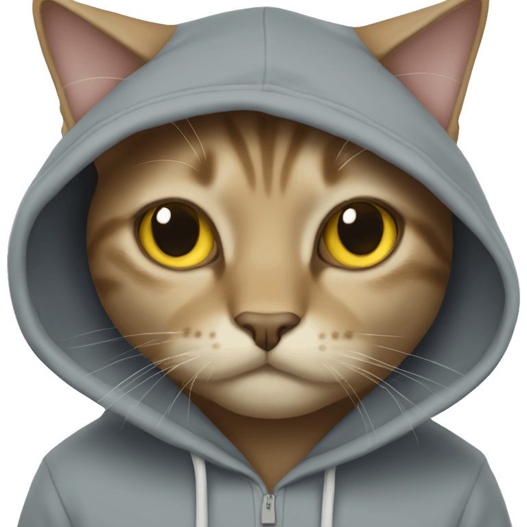 Cat wearing a hoodie  emoji