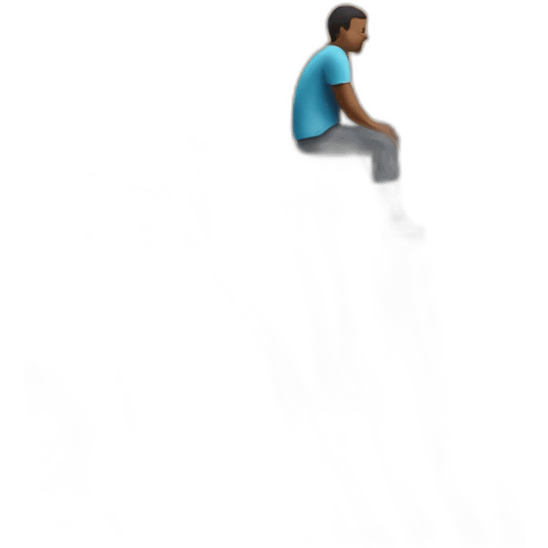 Man sitting on edge of mountain emoji