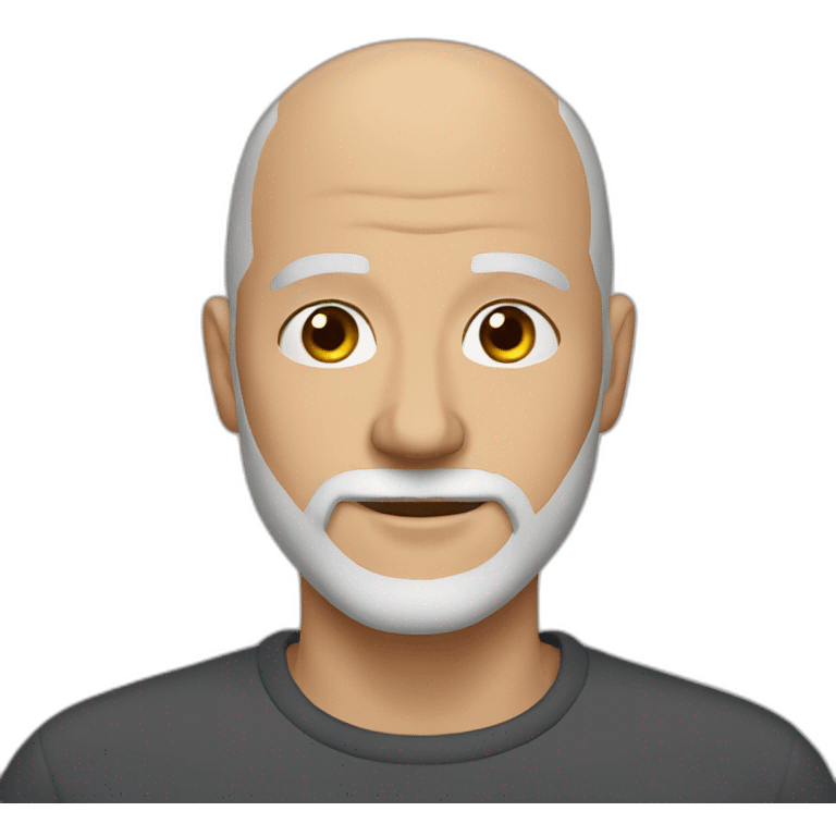 a bald man with grey beard hazel eyes emoji