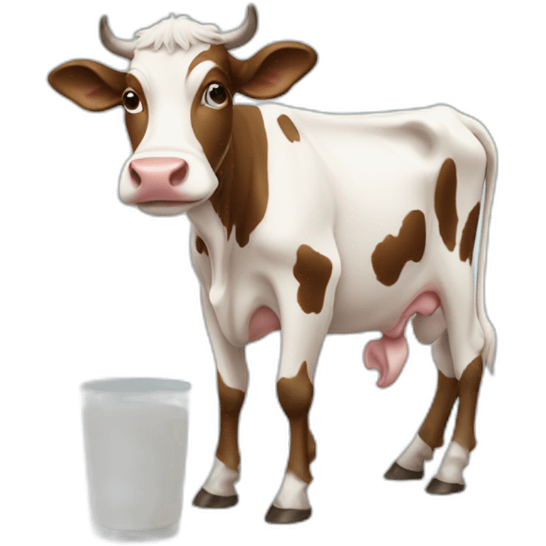 Cow drinking milk emoji