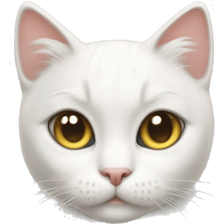 White cat with a bow emoji