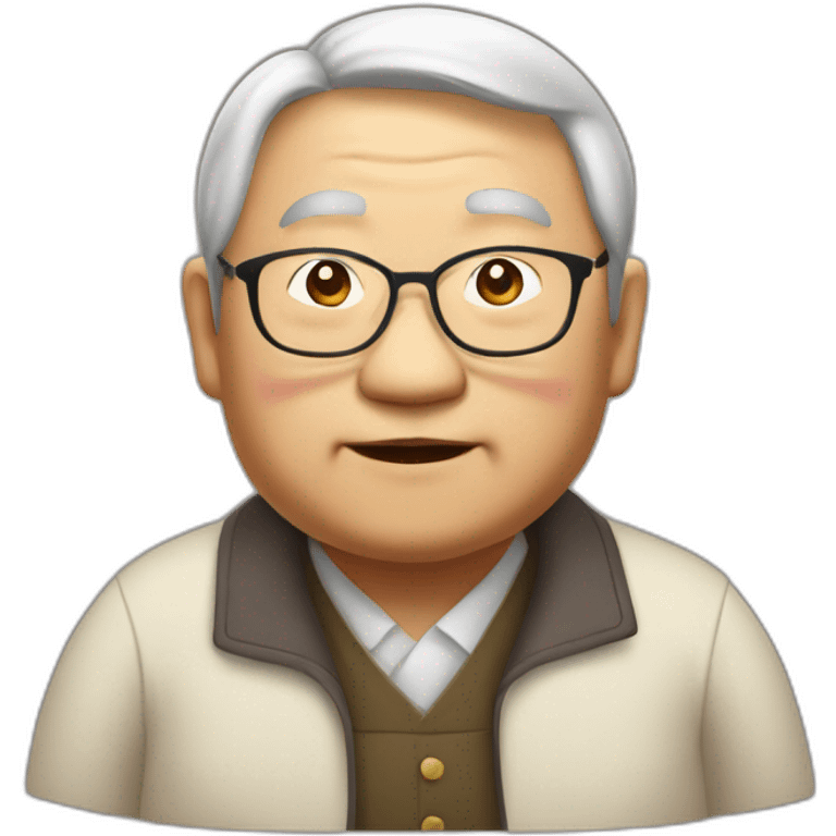 a old fat Asian person with a British accent teaching middle school English emoji