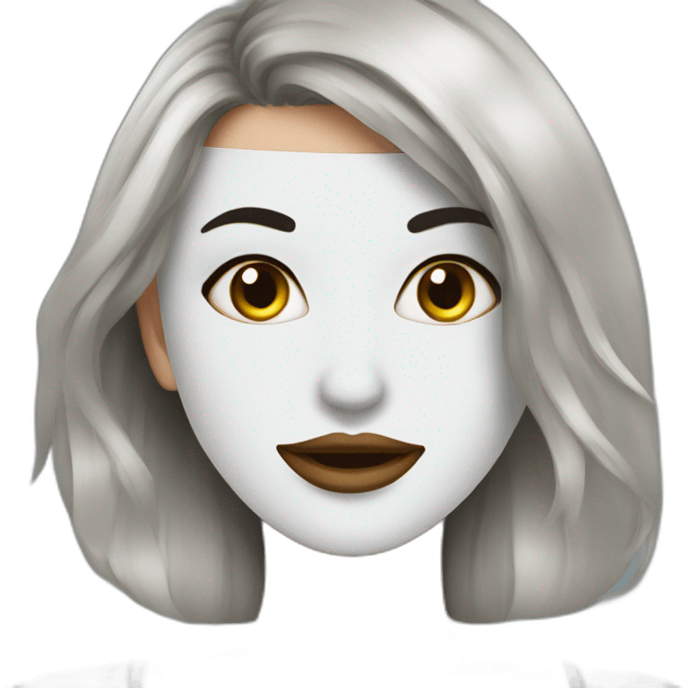 Beauty girl with mask emoji