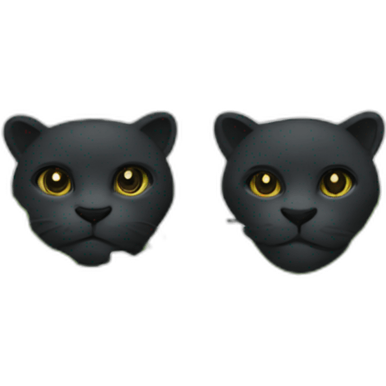 black panter animal with a sharp tooth behind a bush emoji