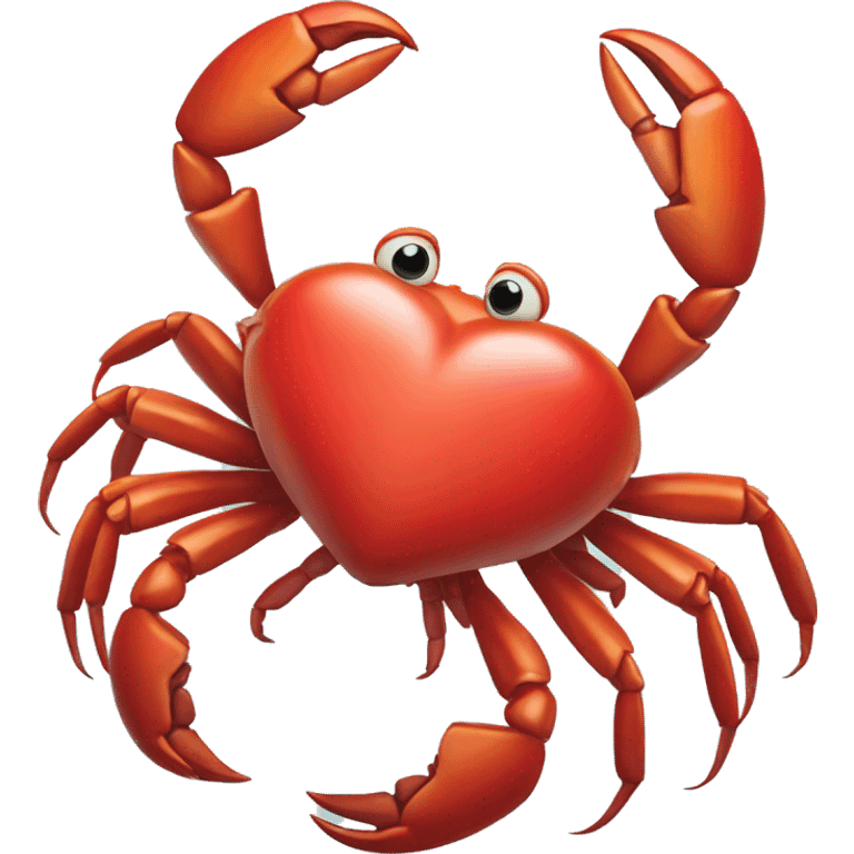 Crab holding heart emoji in his claws emoji