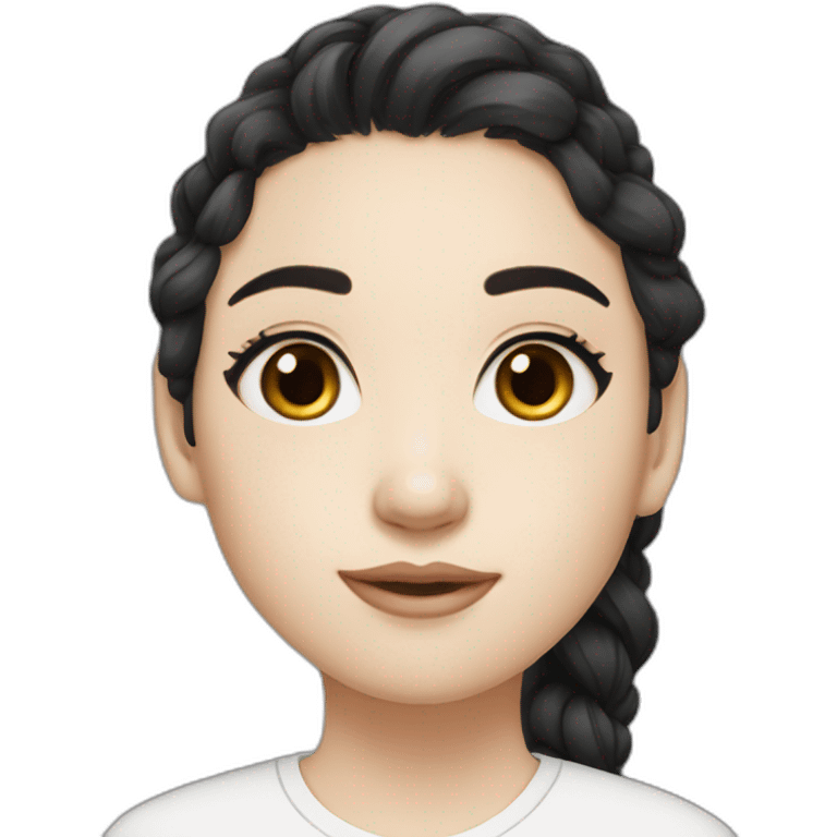 Beautiful girl,Black hair,wavy hair，long hair,White skin,oval face,big eyes,Black eyes,Chinese emoji