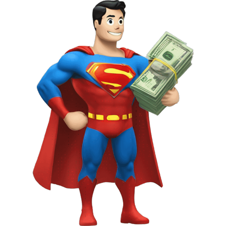 Superman with bag of money emoji