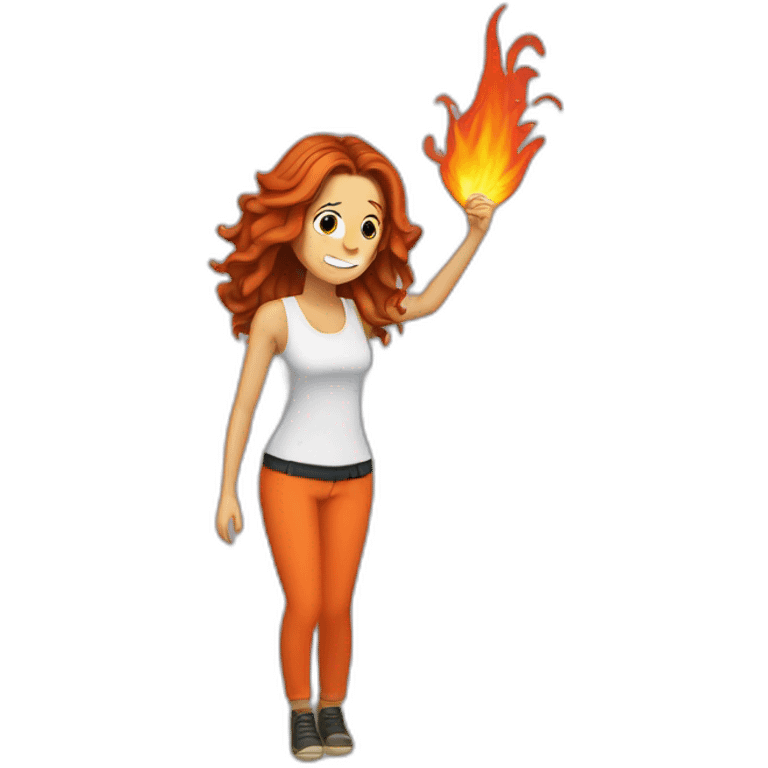 The room is on fire and she's fixing her hair emoji