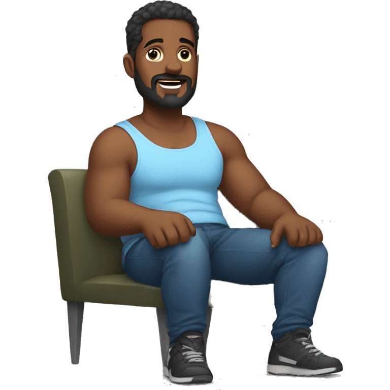 Big Dad sitting down with a tank top emoji