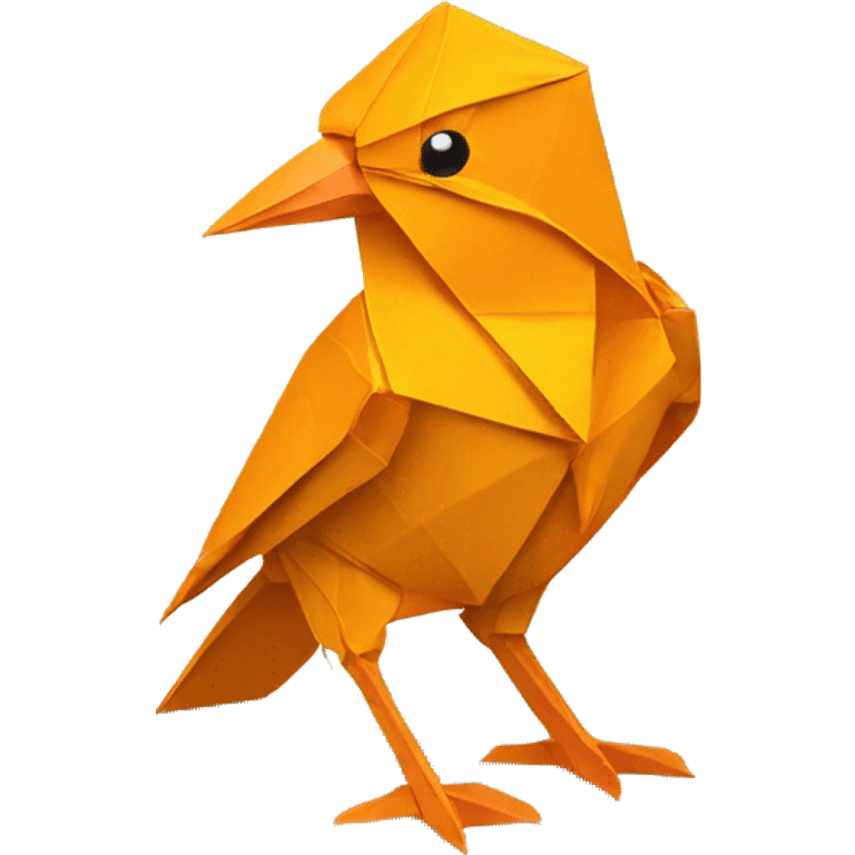 Saffron bird in origami  emoji