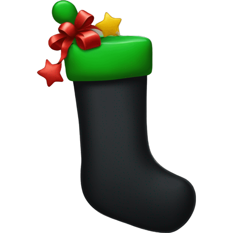 Black Christmas stocking emoji