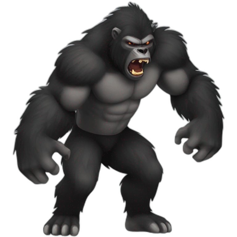 Werewolf fighting Gorilla emoji