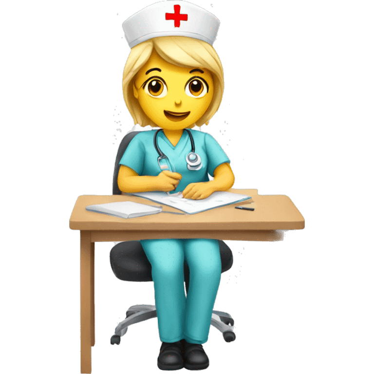 nurse taking an exam emoji