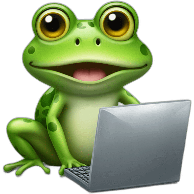 frog with computer server emoji