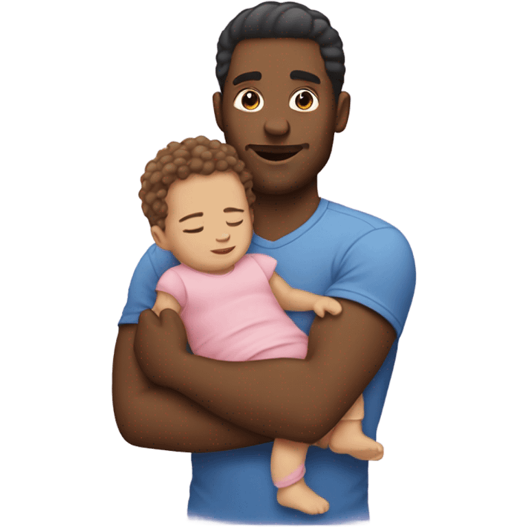 Man holding small baby girl emoji