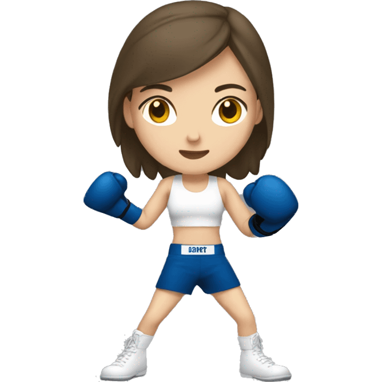 white brunette girl boxing emoji