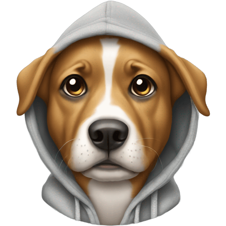 Dog wearing hoodie emoji