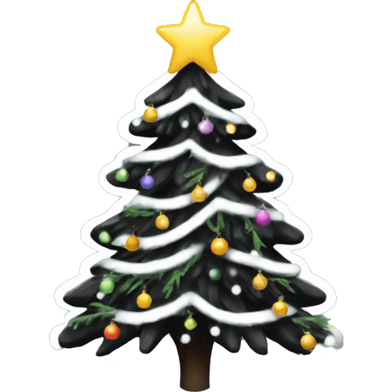 Black Christmas tree emoji