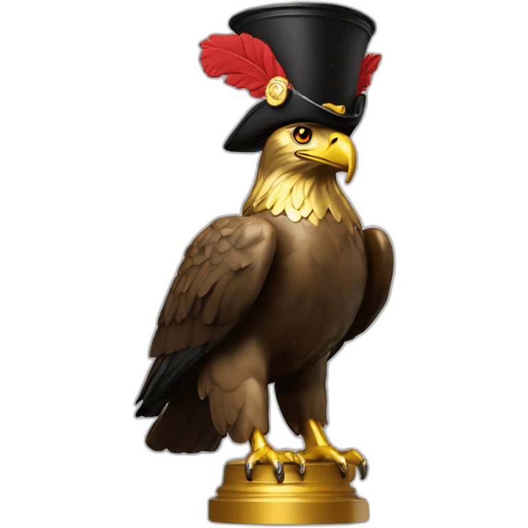 statue golden eagle with napoleon tricorne hat emoji