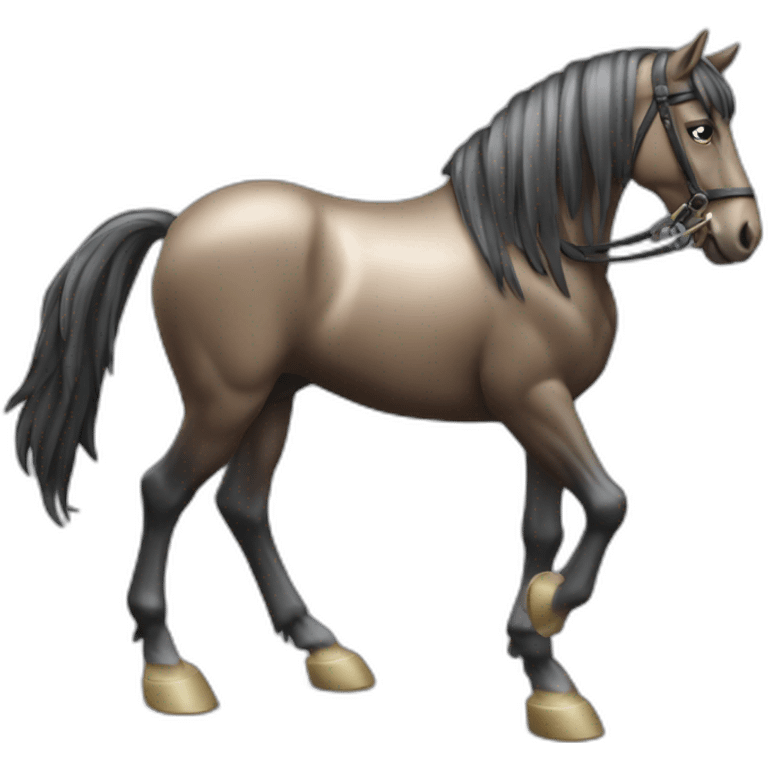 Cheval doré longue crinière noire emoji