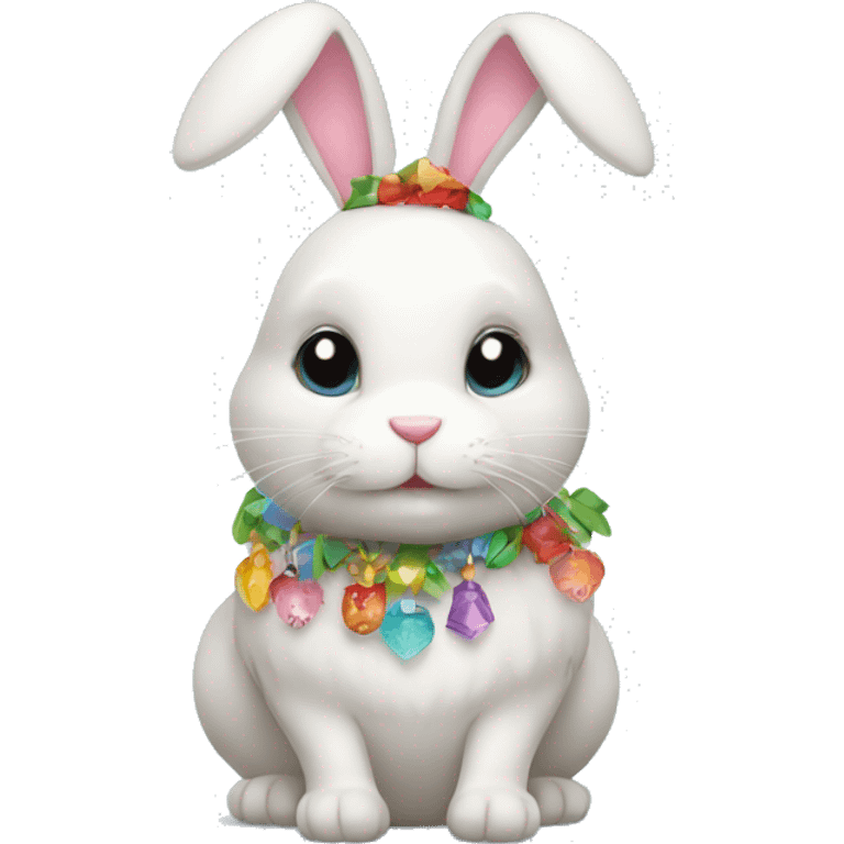 Bunny with cute decorations  emoji