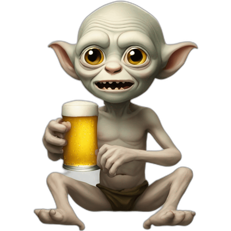 gollum holding beer emoji