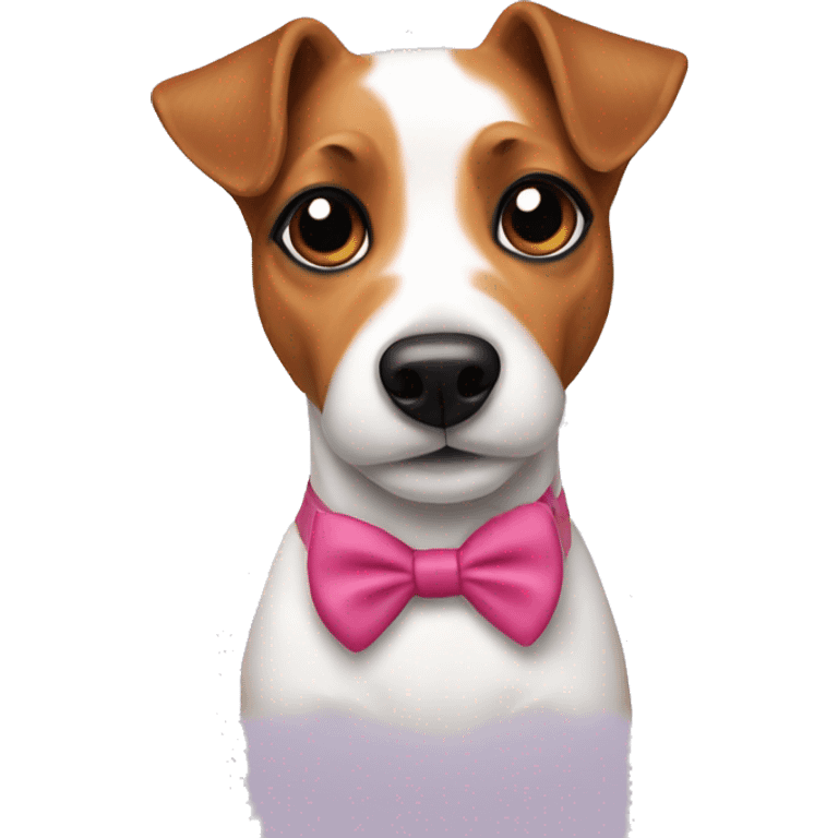 Jack Russell terrier with bow emoji